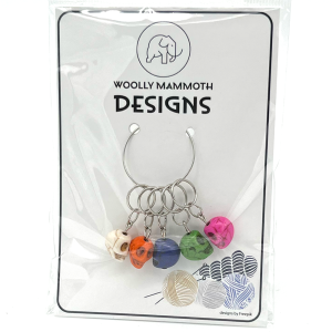 Small multicoloured skull stitch markers (Ring)