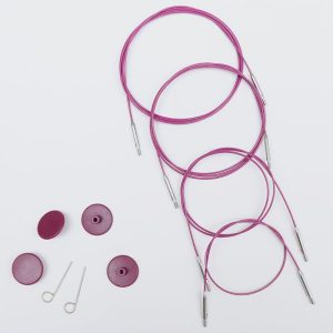 KnitPro Purple stainless steel swivel cables